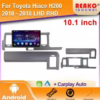 Автомобильное радио для Toyota Hiace H200 2010 - 2018 LHD RHD Carplay навигация GPS Android Auto Miltimedia Player стереоголовка BT 2din 4 core 1GB+32GB carplay