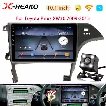 Автомобильное радио для Toyota Prius 3 XW30 2009-2015 Мультимедийный проигрыватель Навигация GPS CarPlay Android Auto Stereo 2 Din Без DVD 1GB+32GB carplay