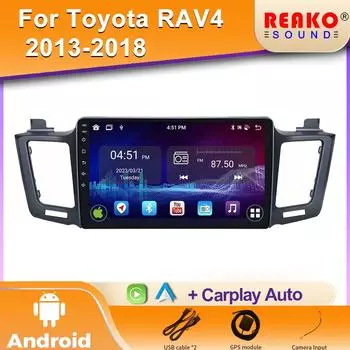 Автомобильное радио для Toyota RAV4 4 XA40 5 XA50 2012 - 2018 Carplay навигация GPS Android Auto Miltimedia плеер стереоголовка 4G без 2din 4 core 1GB+32GB carplay