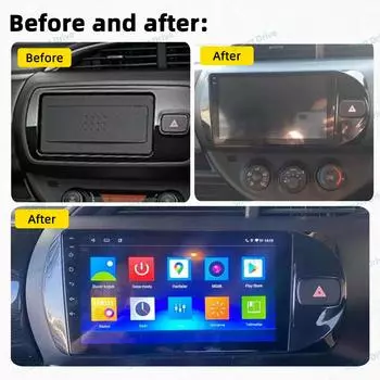 Автомобильное радио для Toyota Vitz 3 XP130 2014 - 2019 2 Din Android Мультимедиа Стерео Carplay GPS Навигация 4G WIFI Автомагнитола Головное Устройство