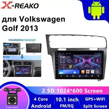 Автомобильное радио для Volkswagen VW Golf 7 MK7 GTI 2011-2021 Wireless Carplay Android 13 Авто Мультимедиа Стерео Видео Плеер 2Din 4 core 1GB+32GB carplay