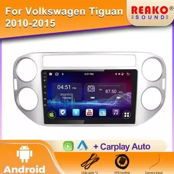 Автомобильное радио для Volkswagen VW Tiguan 2006 2010 2016 Golf Plus Wireless Carplay Android Auto Car Stereo Multimedia Player 4 core 1GB+32GB carplay