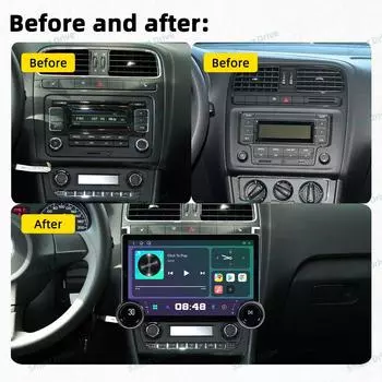 Автомобильное радио для VW Volkswagen Polo 5 Sedan 2008 - 2020 2 Din Android Мультимедийный проигрыватель Авторадио GPS Навигация Auto Carplay WiFi
