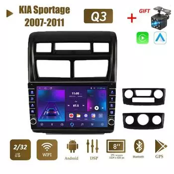 Автомобильное радио Icreative Android для KIA Sportage 2007-2011 с кнопочной ручкой, автомобильный мультимедийный плеер, GPS-навигация, WIFI, 2Din, стерео Carplay 2 + 32 ГБ 1+16GB