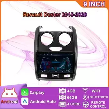 Автомобильное радио Icreative DSP Android Carplay для Renault Duster 2015-2020 для LADA Largus 2021 GPS-навигация стерео 2 Din мультимедийный плеер 4 + 64 ГБ 2+32GB