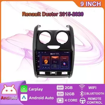 Автомобильное радио Icreative DSP Android Carplay для Renault Duster 2015-2020 для LADA Largus 2021 GPS-навигация стерео 2 Din мультимедийный плеер 2 + 32 ГБ 2+32GB