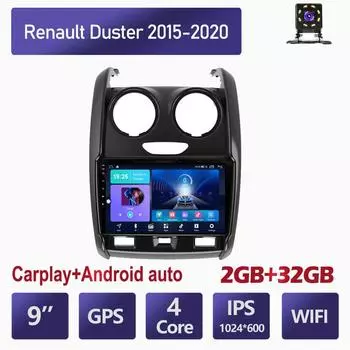 Автомобильное радио Icreative DSP Android Carplay для Renault Duster 2015-2020 для LADA Largus 2021 GPS-навигация стерео 2 Din мультимедийный плеер 2 + 32 ГБ 1+16GB