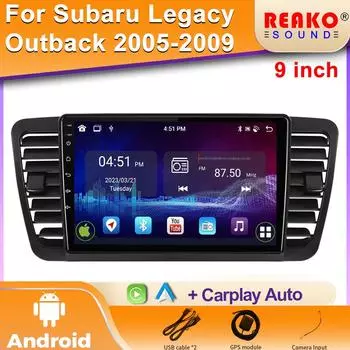 Автомобильное радио IPS Android для Subaru Outback 3 Legacy 4 2004-2009 RHD Мультимедийный видеоплеер GPS 4G Carplay Авторадио 4 core 1GB+32GB carplay