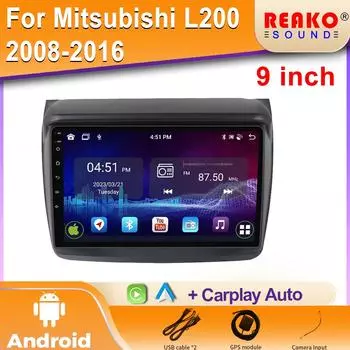 Автомобильное радио Мультимедиа Android для Mitsubishi Pajero Sport 2 L200 Triton 2008-2016 Carplay 4G GPS 2 Din Экран Головное устройство Стерео 4 core 1GB+32GB carplay