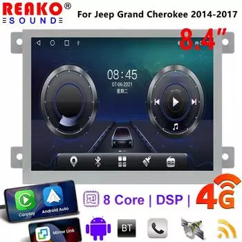 Автомобильное радио мультимедиа для Jeep Grand Cherokee 2014-2017 8,4-дюймовое автомобильное стерео радио Carplay Android Auto GPS навигация 4G BT SWC 8 core 4GB+32GB