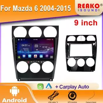 Автомобильное радио Мультимедиа Навигация Android Беспроводной Carplay для Mazda 6 2004-2015 GPS WiFi 2 Din Экран Стерео 4 core 1GB+32GB carplay