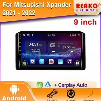 Автомобильное радио Мультимедиа Видео Для Mitsubishi Xpander 2021 - 2022 GPS автомобильные стереосистемы Android Навигация DVD-плеер Автомагнитола 2 Din 4 core 1GB+32GB carplay