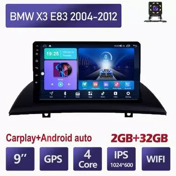 Автомобильное радио на базе Android 2Din для BMW X3 E83 2004-2012, мультимедийное головное устройство Carplay, авто Wi-Fi, стереонавигация, 2 + 32 ГБ 1+16GB