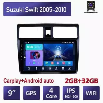 Автомобильное радио на базе Android Carplay для Suzuki Swift 2005-2010, автомобильный мультимедийный видеоплеер, GPS-навигация, WIFI, 2 + 32 ГБ 1+16GB