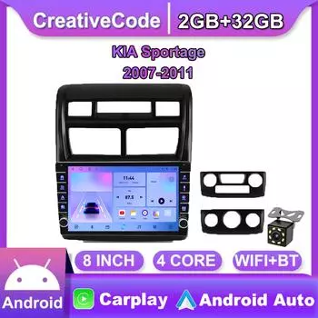 Автомобильное радио на базе Android для KIA Sportage 2007-2011 с кнопочной ручкой, автомобильный мультимедийный плеер, GPS-навигация, WIFI, 2Din, стерео Carplay, 2 + 32 ГБ