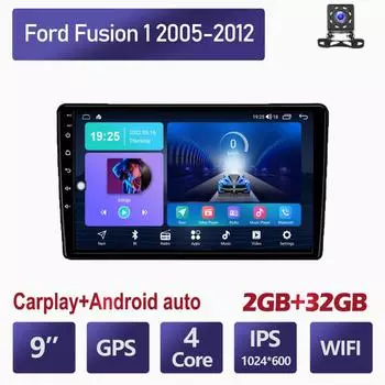 Автомобильное радио на базе Android для Ford Fusion 1 2005-2012, мультимедийный плеер Auto Carplay, DSP, IPS, видео, WIFI, Bluetooth, GPS-навигация, 2 + 32 ГБ 1+16GB чёрный