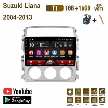 Автомобильное радио на базе Android для Suzuki Liana 2004-2013, автомобильный мультимедийный плеер, GPS-навигация, головное устройство, WIFI, 1 + 16 ГБ