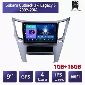 Автомобильное радио на базе Android для Subaru Outback 3 4 Legacy 5 2009-2016, мультимедийный плеер, GPS-навигация, 2 din, стерео, 1 + 16 ГБ 1+16GB