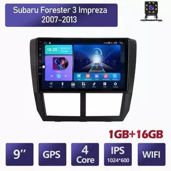 Автомобильное радио на базе Android для Subaru Forester 3 Impreza 2007-2013, мультимедийный видеоплеер, GPS-навигация, WIFI, 1 + 16 ГБ 1+16GB