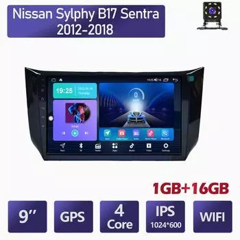 Автомобильное радио на базе Android для Nissan Sylphy B17 Sentra 2012-2018, мультимедийный плеер, DVD-колонки, головное устройство, аудио, WIFI, 1 + 16 ГБ