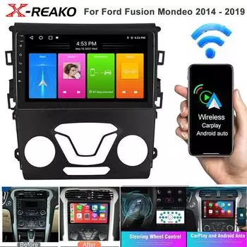Автомобильное радио REAKOSOUND для Ford Fusion Mondeo 5 2014-2019, автомобильное радио, мультимедийный видеоплеер, Android Auto Carplay, GPS, стерео 2Din 4-core 1+32CP