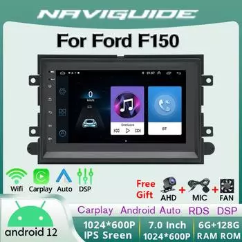 Автомобильное радио с беспроводным Carplay Android Auto для Ford F150 IPS сенсорный экран GPS навигация ВЕНТИЛЯТОР МИКРОФОН