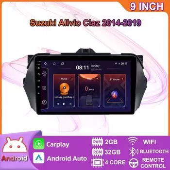 Автомобильное радио стерео для Suzuki Alivio Ciaz 2014-2019 9 дюймов 2 Din Android Auto Carplay навигация GPS автомобильный мультимедийный плеер