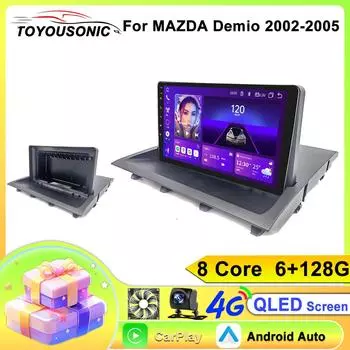Автомобильное радио TOYOUSONIC для MAZDA Demio 2002-2005 Android12 Carplay Android Auto Multimidia Video Player Головное устройство