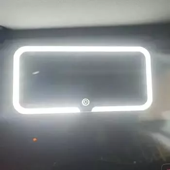 Автомобильное солнцезащитное зеркало для макияжа с 3 режимами освещения, аккумуляторное, с сенсорным управлением, универсальное автомобильное зеркало с подсветкой белый