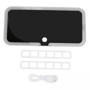 Автомобильное солнцезащитное зеркало для макияжа с USB-зарядкой, 3 режима освещения, универсальное автомобильное светодиодное зеркало для макияжа