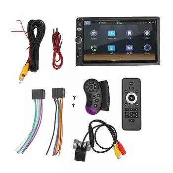 Автомобильное стерео радио Bluetooth 5.1 7-дюймовый сенсорный экран Mirror Link Управление на рулевом колесе Задний ход