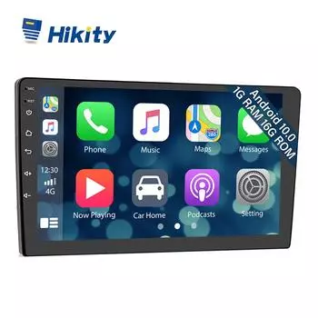 Автомобильное стерео радио Hikity 2 Din 10,1 дюйма, Android 10,1, 1080P, HD, 2,5D, зеркальный сенсорный экран, MP5-плеер, Carplay, WIFI, GPS, Bluetooth, FM-радио, вид сзади
