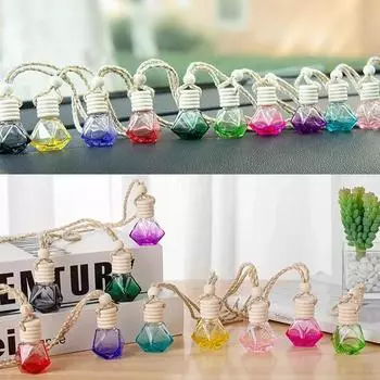 Автомобильное украшение, подвесной стеклянный флакон для духов, автомобильный ароматерапевтический ароматизатор, подвесной флакон, диффузор духов Worldmu синий