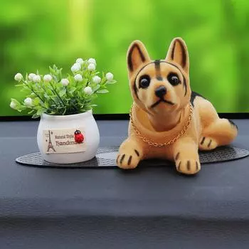 Автомобильное украшение трясущаяся голова куклы милый мультфильм милый питомец трясущаяся голова кукла собака украшение для салона автомобиля принадлежности для автомобиля One Size жёлтый