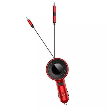 Автомобильное USB-зарядное устройство 3 в 1 с выдвижным дизайном, длиной 150 см, из пластика, портативный автомобильный прикуриватель красный