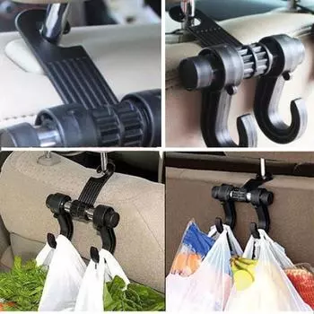 Автомобильное заднее сиденье, подголовник, двойные крючки, сумка-органайзер, держатель, вешалка
