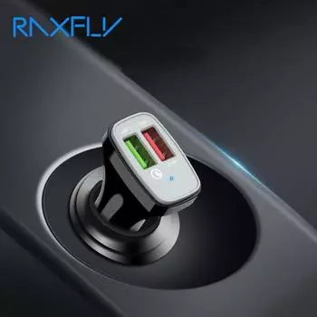 Автомобильное зарядное устройство 30 Вт, автомобильное быстрое зарядное устройство для мобильного телефона Qc 2,0 + 5v2.4a, быстрое зарядное устройство с двумя USB-портами для Xiaomi Mi, автомобильные аксессуары чёрный