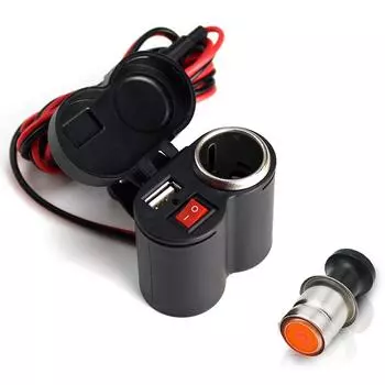 Автомобильное зарядное устройство, адаптер, прикуриватель, разветвитель, порты USB, розетка постоянного тока 5 В, 3,1 А, водонепроницаемое, встраиваемое, модифицированное автомобильное зарядное устройство для кемпера