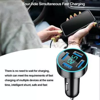 Автомобильное зарядное устройство Автомобильное зарядное устройство Мониторы со светодиодным дисплеем USB-зарядка автомобильного телефона серебряный