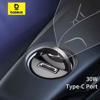 Автомобильное зарядное устройство Baseus 30 Вт Tiny Star Mini с портом Type-C для быстрой зарядки