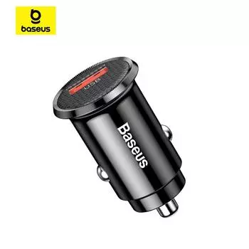 Автомобильное зарядное устройство Baseus Single USB QC3.0 Mini с быстрой зарядкой, пластик, 18 Вт, черное