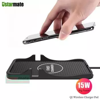 Автомобильное зарядное устройство Беспроводное зарядное устройство 15 Вт Быстрое силиконовое беспроводное зарядное устройство для Iphone HUAWEI Xiaomi