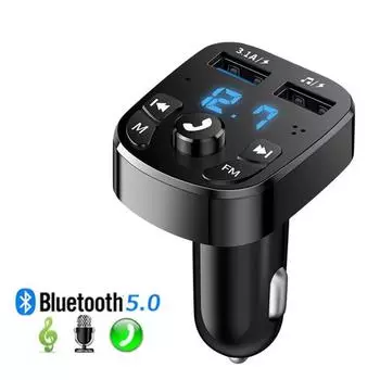 Автомобильное зарядное устройство Bluetooth 5.0 FM-передатчик Dual USB Быстрое зарядное устройство Handsfree Aux Audio MP3-плеер Автомобильный комплект