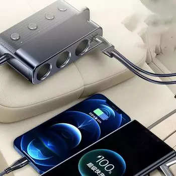 Автомобильное зарядное устройство C28 128 Вт 12 В/24 В, многофункциональное, 7 отверстий, разветвитель прикуривателя, переходник, USB-разъем для зарядки, автомобильный аксессуар