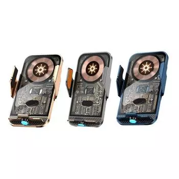 Автомобильное зарядное устройство Clip-on с поддержкой мобильного телефона 15 Вт, автоматическая навигация по телефону, вращение на 360 градусов, ударопрочное для автомобилей чёрный