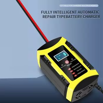 Автомобильное зарядное устройство для аккумулятора, полностью автоматическое, 12 В, 6 А, интеллектуальное, быстрое зарядное импульсное зарядное устройство для Agm Gel, свинцово-кислотных аккумуляторов с ЖК-дисплеем