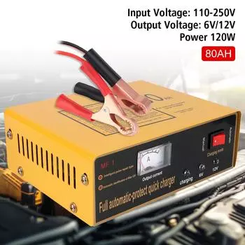 Автомобильное зарядное устройство для ремонта автомобиля 120 Вт 6 В/12 В Множественная защита ЖК-дисплея Защита Быстрое зарядное устройство Интеллектуальное Полностью автоматическое EU Plug