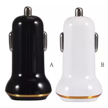 Автомобильное зарядное устройство для телефона, быстрое, 3,1 А, двойной USB-адаптер питания, мини-светодиодное автомобильное зарядное устройство для мобильного телефона, белое белый