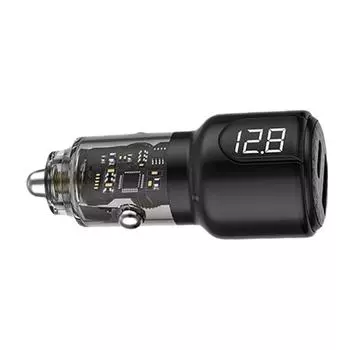 Автомобильное зарядное устройство для телефонов 75 Вт, быстрое зарядное устройство с цифровым дисплеем, прозрачное портативное автомобильное зарядное устройство PD 45 Вт, автоматическое зарядное устройство для