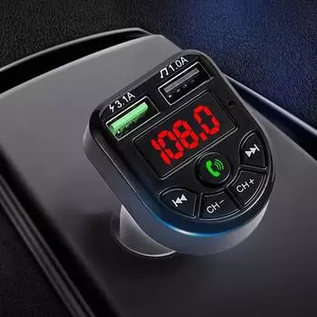 Автомобильное зарядное устройство FM-передатчик Bluetooth аудио двойной USB автомобильный MP3-плеер авторадио зарядное устройство громкой связи 3.1A быстрое зарядное устройство автомобильные аксессуары 4.5mm7.7mm чёрный